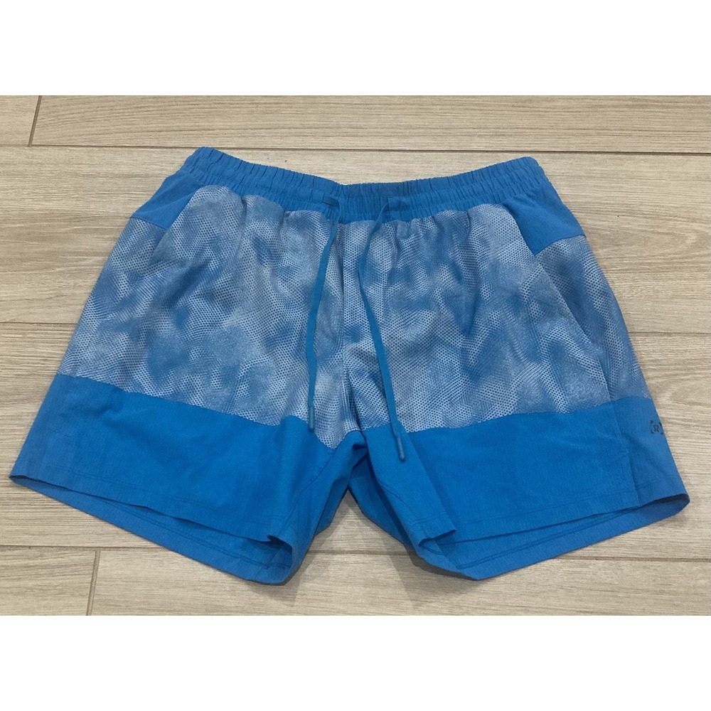 Lululemon Men's Lane Lined Medium Blue Swim Shorts 6" Inseam Swim Trunks